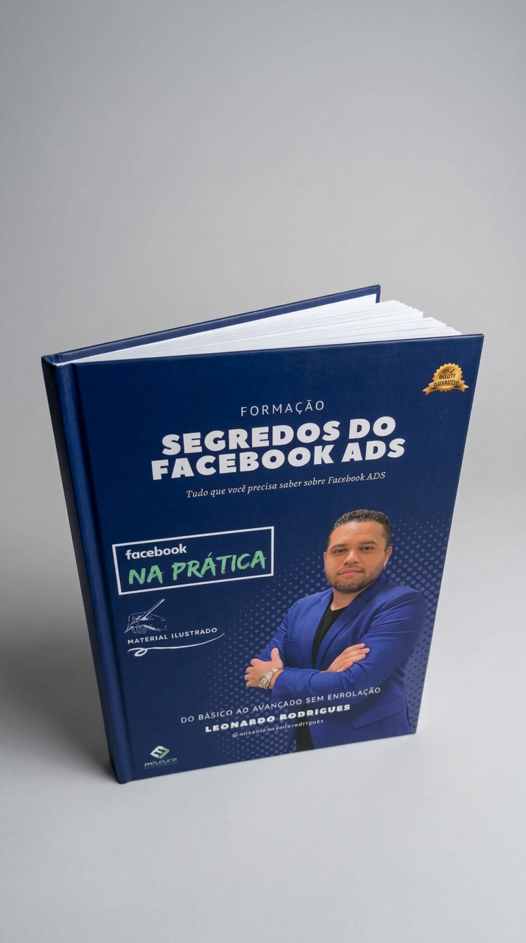 Material impresso do curso Tráfego Pago com Facebook e Instagram Ads da MFuture Company